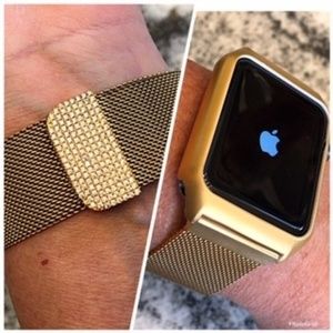 Bling apple watch bumper gold wristband band 38/42